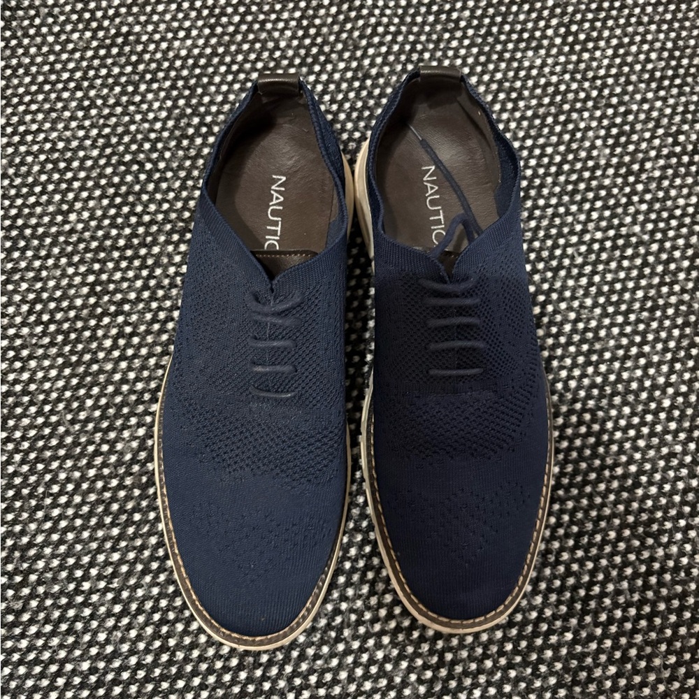 Nautica Navy Blue Knit Loafer Shoes – Men’s Size 9
